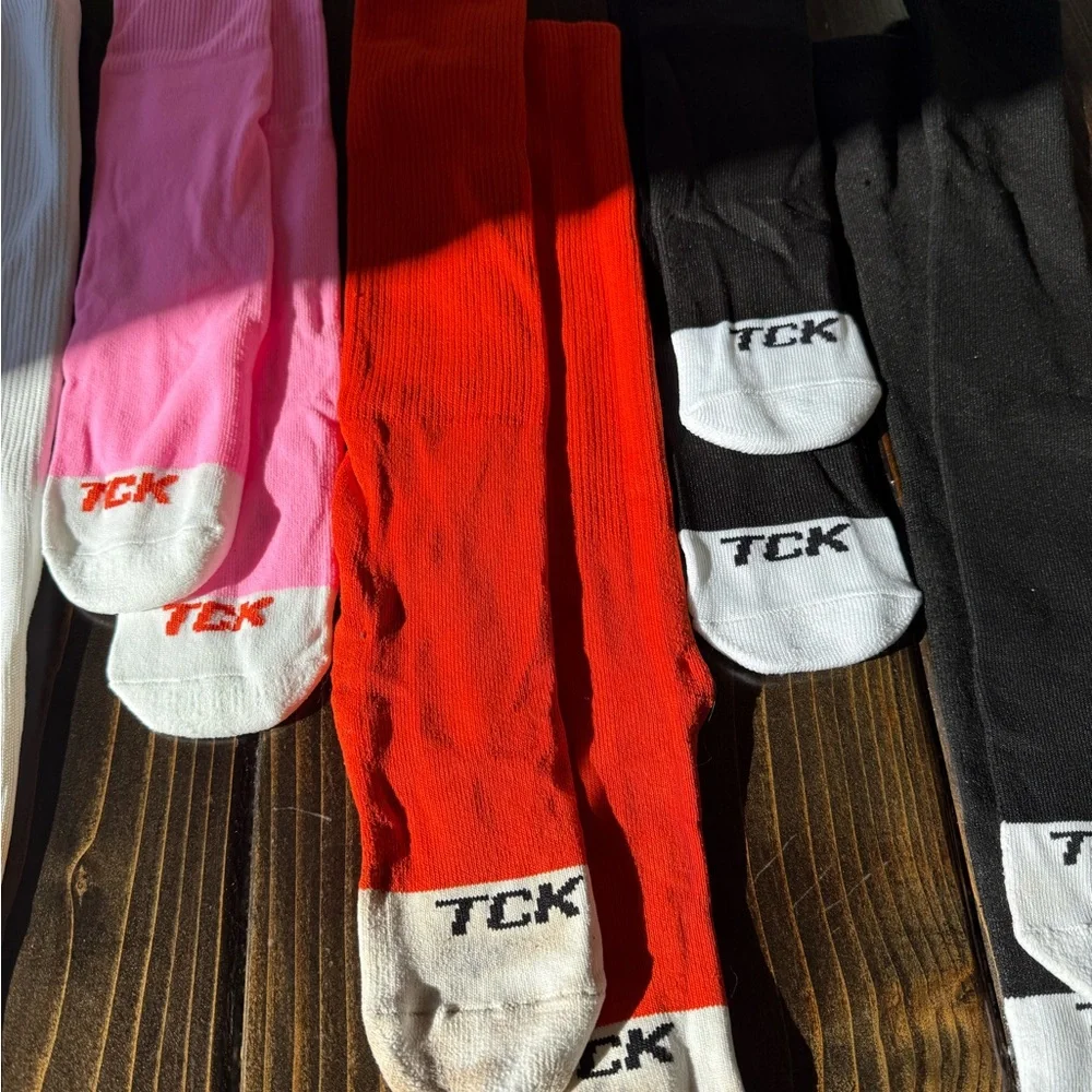 Colorful youth softball Socks Set-pink, black, white & orange - Picture 7 of 9